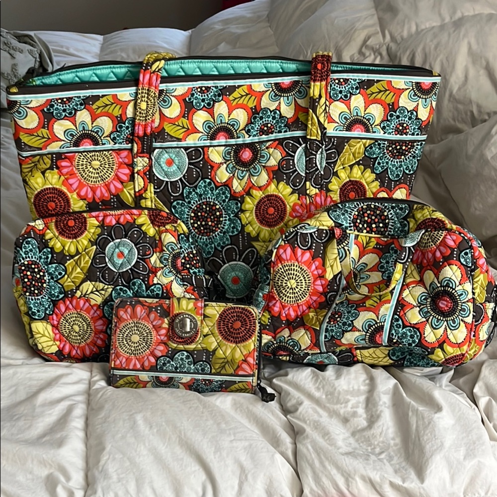 Floral Multicolor Tote Bag Set